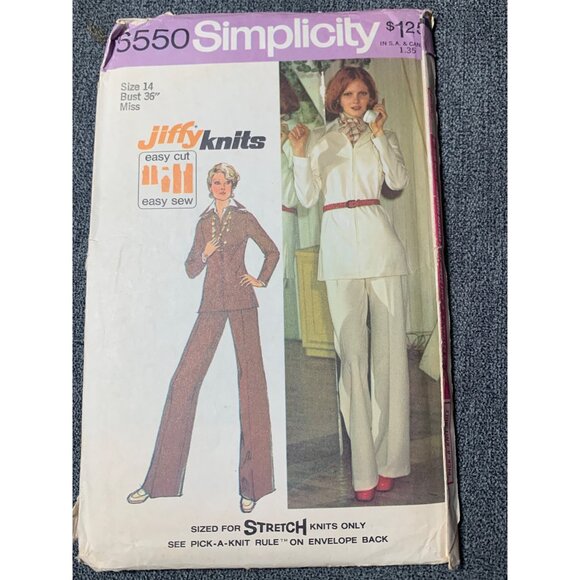 Simplicity Misses Shirt Pants Sewing Pattern sz 14 6550 - uncut - Picture 4 of 4